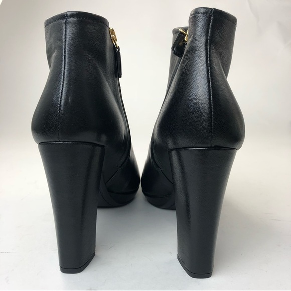 PRADA Black Leather Ankle Boots, Like New, Soft Leather Block Heel BEAUTIFUL! - Picture 7 of 15